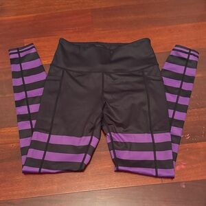 Constantly Varied Gear Black and Purple Athletic Leggings